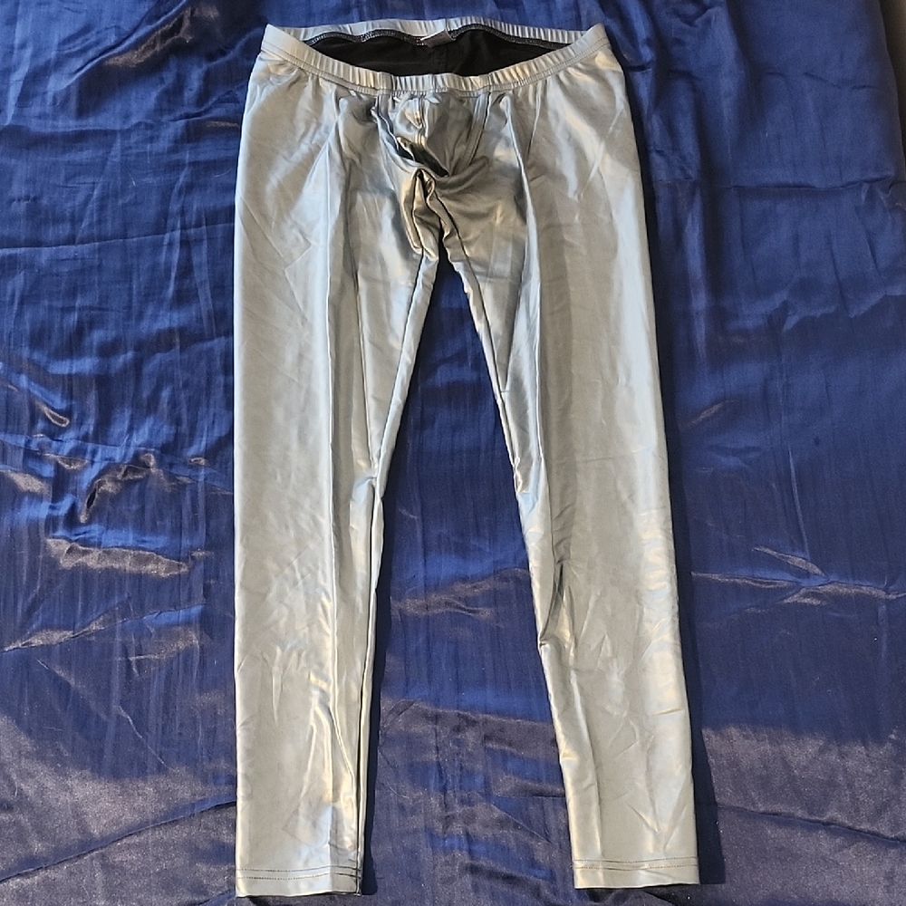 N2N Erotic Liquid Skin Silver Pleather Legging Very Rare
